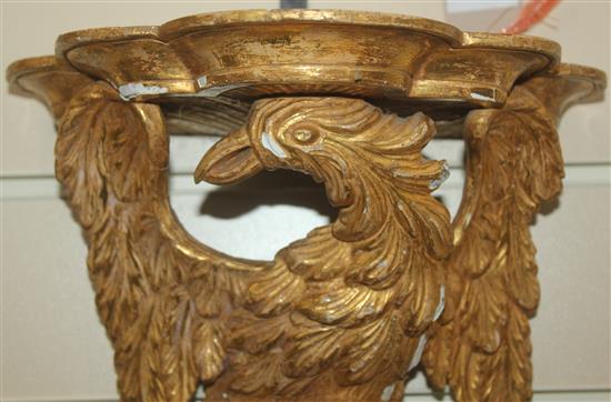 A pair of 19th century carved giltwood wall brackets, 17in.